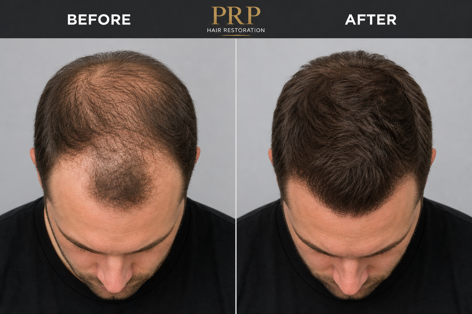 PRP for Hair Loss — Male Pattern Baldness before and after